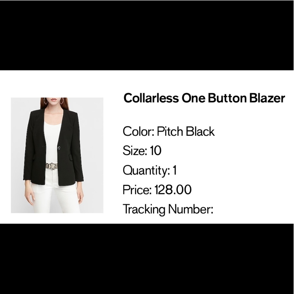 Express Collarless One-Button Blazer Size 10 - image 3